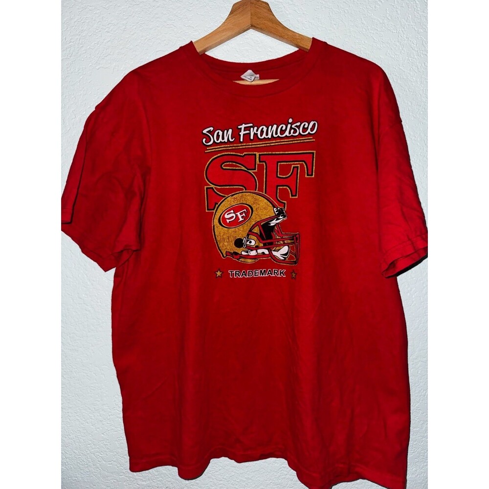 San Francisco 49ers Shirt XL Red Retro Football Helmet Graphic Tee NFL